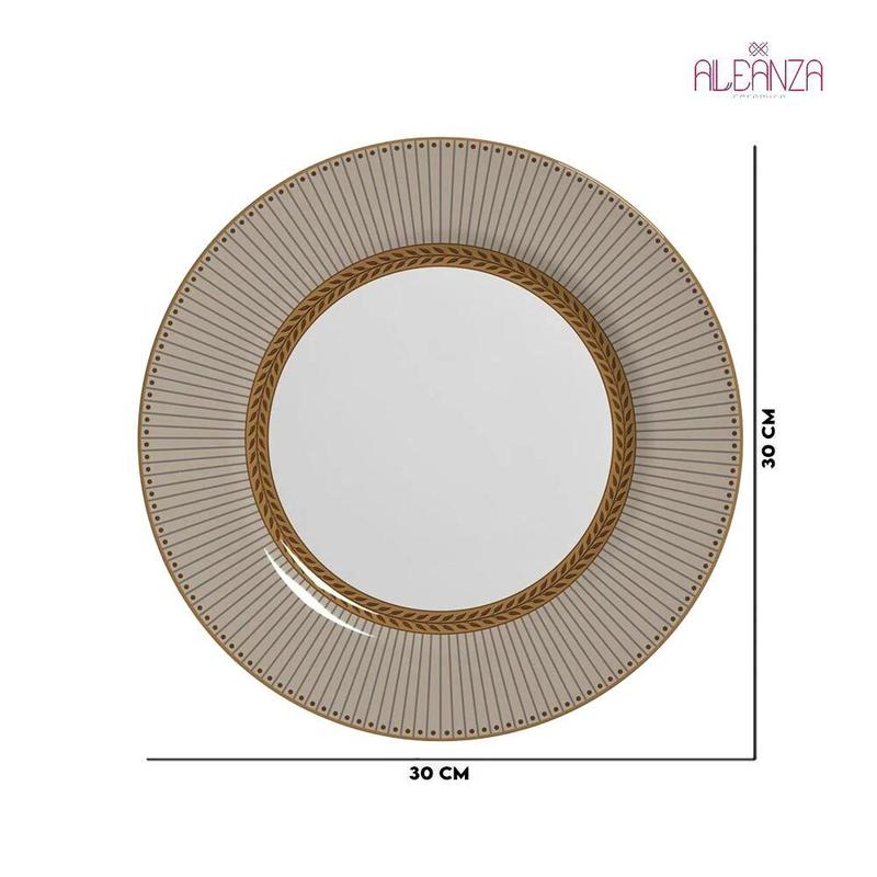 Jogo c/8 Pratos Raso Fendi Plus Cerâmica Alleanza 30cm - Prato